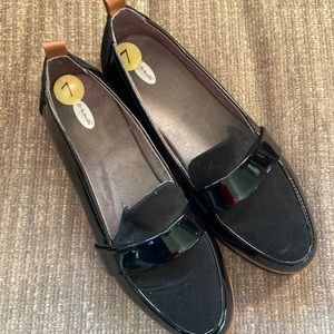 Dr Scholls black patent oxfords size 7